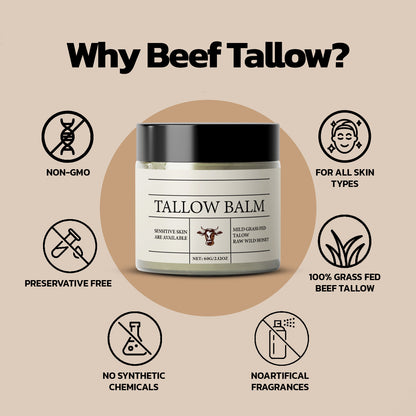 Beef Tallow Balm for Face & Body (2 oz.)